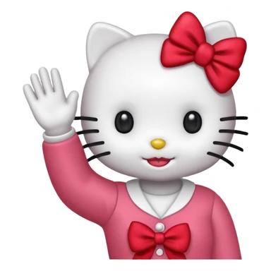 hello kitty contente et dit coucou sticker