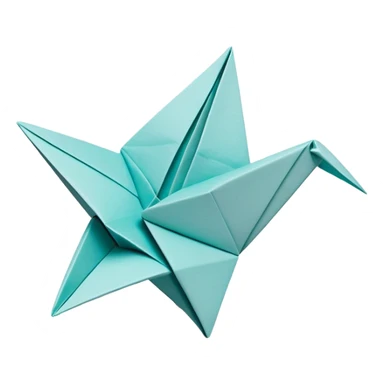 Cinematic Realistic depiction of an elegant origami creation, rendered with delicate paper textures and intricate folds, set on a minimalist background with soft, diffuse lighting that accentuates its artistic precision sticker