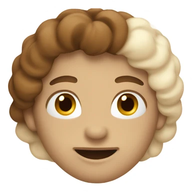 heart emoji, brown and cream color sticker