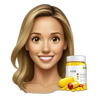 Jessica Alba with supplements  sticker