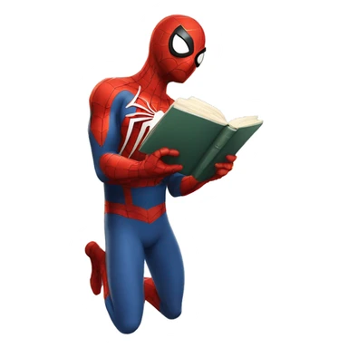 Spider-Man holding a book sticker