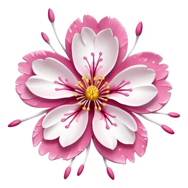 white sakura flower with a paint splatter sticker