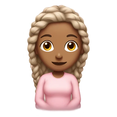 spanish yoga girl light pink clothes and with the hair in a braid  sticker