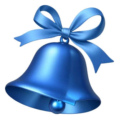 blue christmas bell with white ribbon sticker