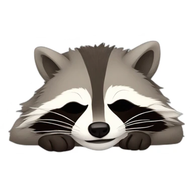 sleeping racoon sticker