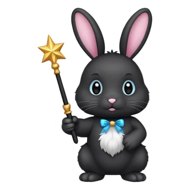 Black bunny with wand  sticker
