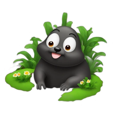 a mole coming out of the ground sticker