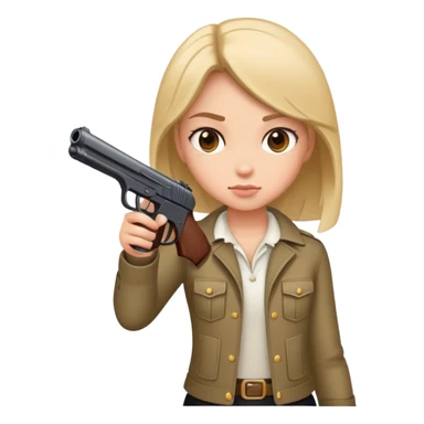 Girl holding gun sticker