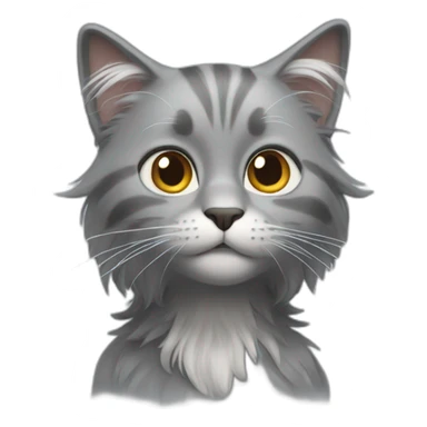 Pixar long hair cat grey sticker