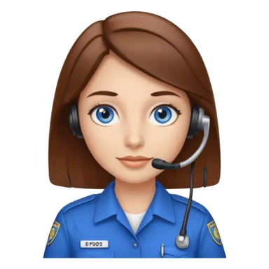 dispatcher female blue eyes brown hair no uniform sticker