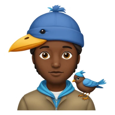 black man with a bird hat sticker