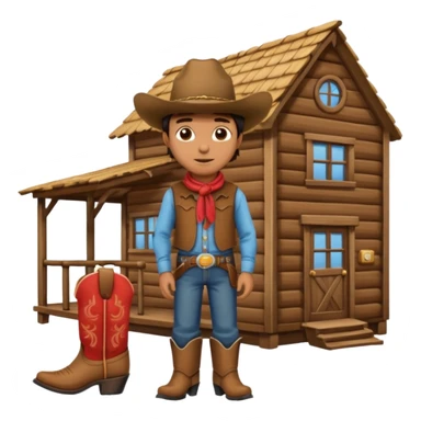 Cowboy next to house sticker