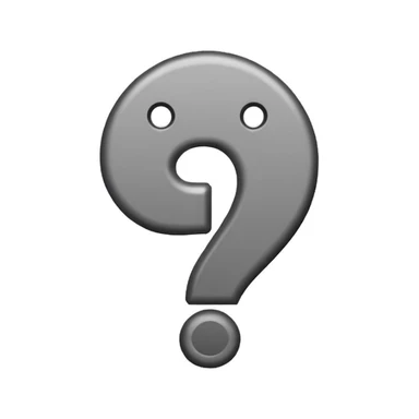 bold emoji question mark, gray placeholder, clean and modern look sticker
