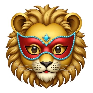 lion with glamorous masquerade mask sticker