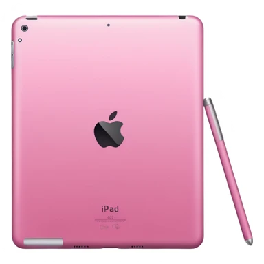  pink iPad (Apple tablet) with sleek metallic finish, minimal and modern design, soft reflections, isolated on transparent background, realistic style" sticker