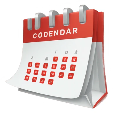 Red and white calendar icon sticker