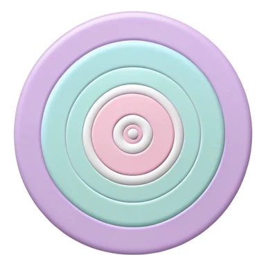 A bullseye target with pastel spring colors: pink, light blue, lavender, and light green rings sticker