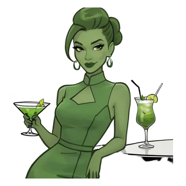 female drinking at a bar sticker