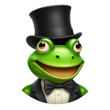 frog with bowler hat sticker