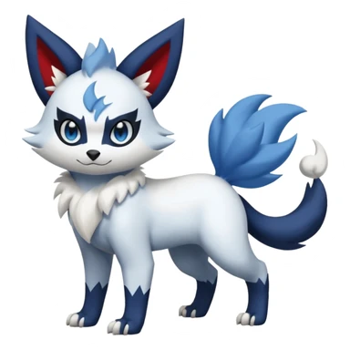 Meowstic-Zorua-Absol-Zangoose-fusion, full body sticker