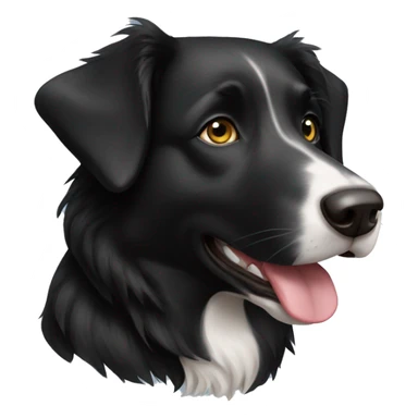 Black lab border collie dog sticker