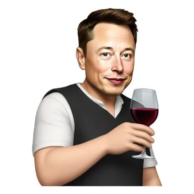 Elon Musk drinking wine sticker