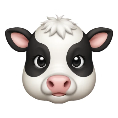 simple cute cow face, eyes of dot sticker