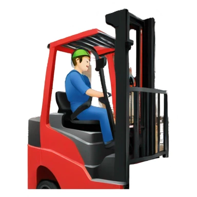 Red warehouse forklift sticker
