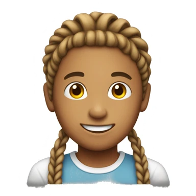 smiling boy with cup and braids sticker