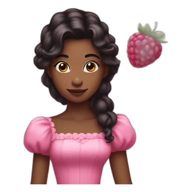 cute raspberry princess with dark hair sticker