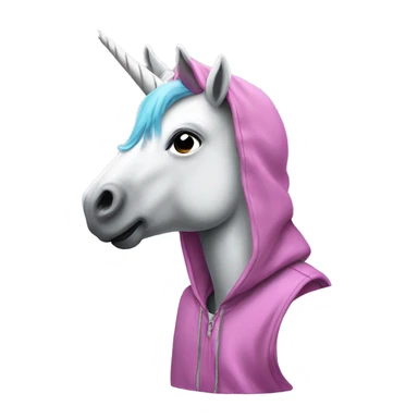 Unicorn wearing a hoodie sticker