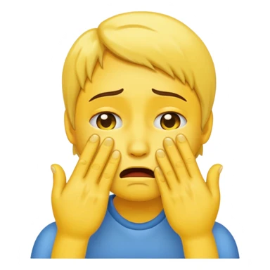 Emoji who is criing with hands on face sticker