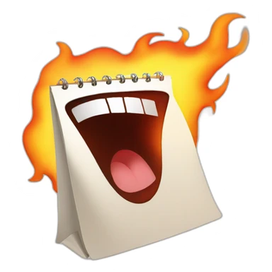 Screaming calendar in fire sticker