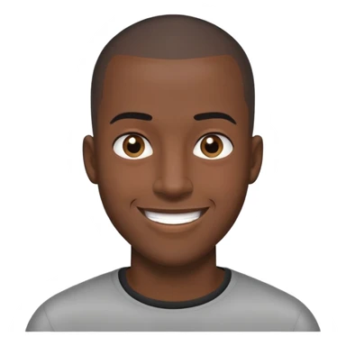 Đàn ông, đầu đinh, mặt dài, da đen cười tươi tóc đen sticker