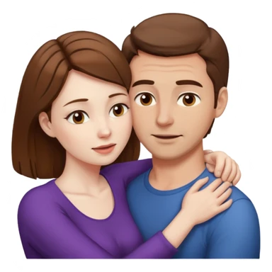 Un homme possessif avec des cheveux marrons qui essaye d’attraper le cou de sa femme sticker