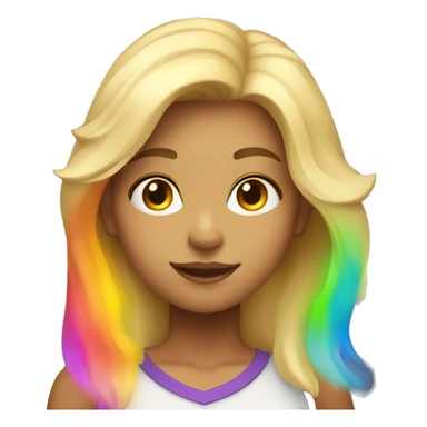 blonde girl with rainbow glow around her sticker