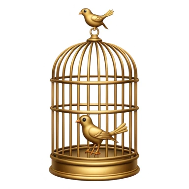 A metallic bird cage made out of iron sticker