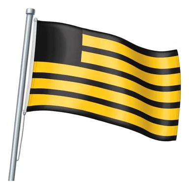 3 stripe horizontal flag with the colors in order Yellow, white and black sticker