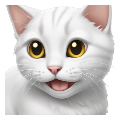 Hissing white kitten  sticker