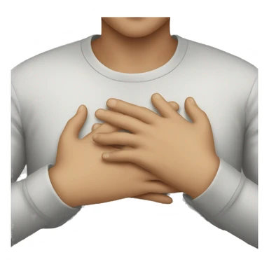 person with hands on chest sticker
