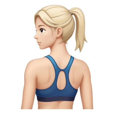 full upper body female back with sports bra sticker