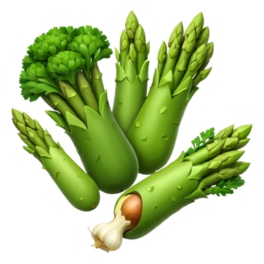 asparagus,avocado, broccoli, garlic sticker