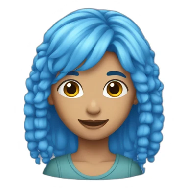 Blue hair with pronouns sticker