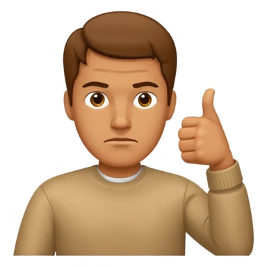 man giving a thumbs-down sticker