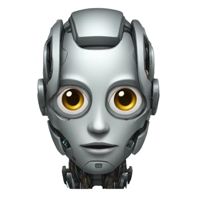 half human half robot sticker