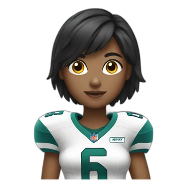 Girl with blond black hair wearing football uniforms sticker