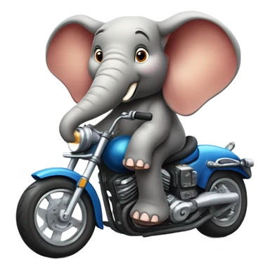 Elephant riding a motorcycle  sticker