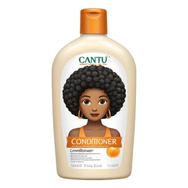 Bottle of Cantu  Conditioner. The label on the bottle should have a picture of a black woman with afro.  sticker