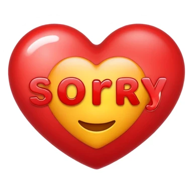 I had a fight with my girlfriend yesterday.I going to post a notes asking sorry.i need a "SORRY” text inside a heart customized emoji sticker