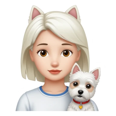 Westie with girl sticker